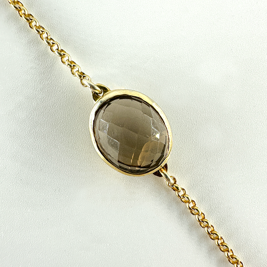 Rose cut Smokey quartz Bracelet