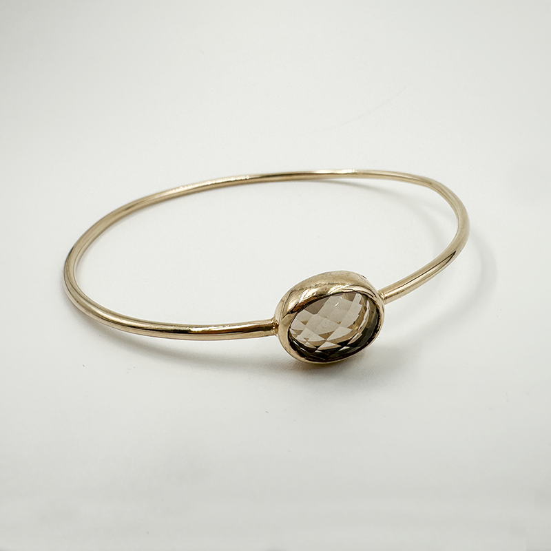 Oval Smokey Quartz Bangle